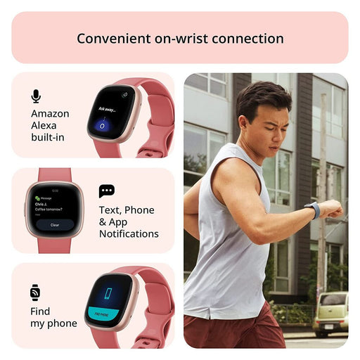 Fitbit Versa 4 Fitness Watch (Pink Sand / Copper Rose Aluminum) FB523RGRW-FRCJK