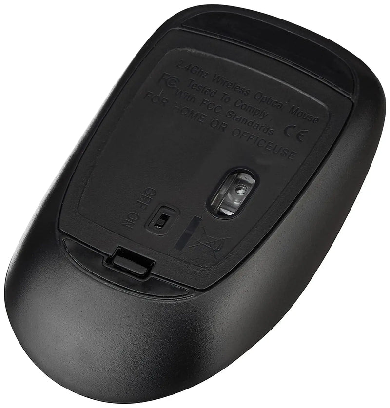 Amazon Basics 2.4GHz Wireless Mouse 1600 DPI Type - C Adapter 12 M Of Battery Life Ambidextrous Design-Black (Open Box)