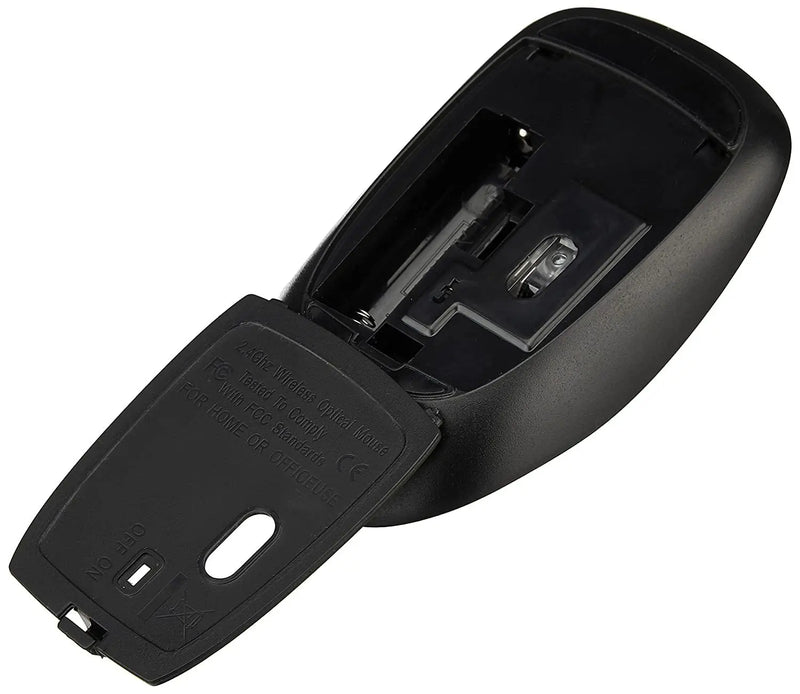 Amazon Basics 2.4GHz Wireless Mouse 1600 DPI Type - C Adapter 12 M Of Battery Life Ambidextrous Design-Black (Open Box)
