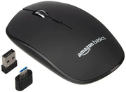 Amazon Basics 2.4GHz Wireless Mouse 1600 DPI Type - C Adapter 12 M Of Battery Life Ambidextrous Design-Black (Open Box)