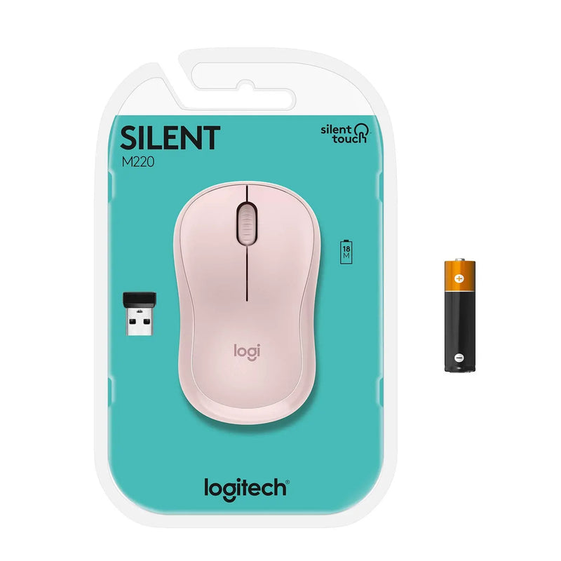 Logitech M221 2.4GHz Wireless Silent Optical Mouse With USB Mini Receiver-Rose(Open Box)