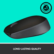 Logitech B170 2.4GHz Wireless Optical Mouse With USB Nano Receiver,12 M Battery Life, Ambidextrous, (Black) ( Open Box )