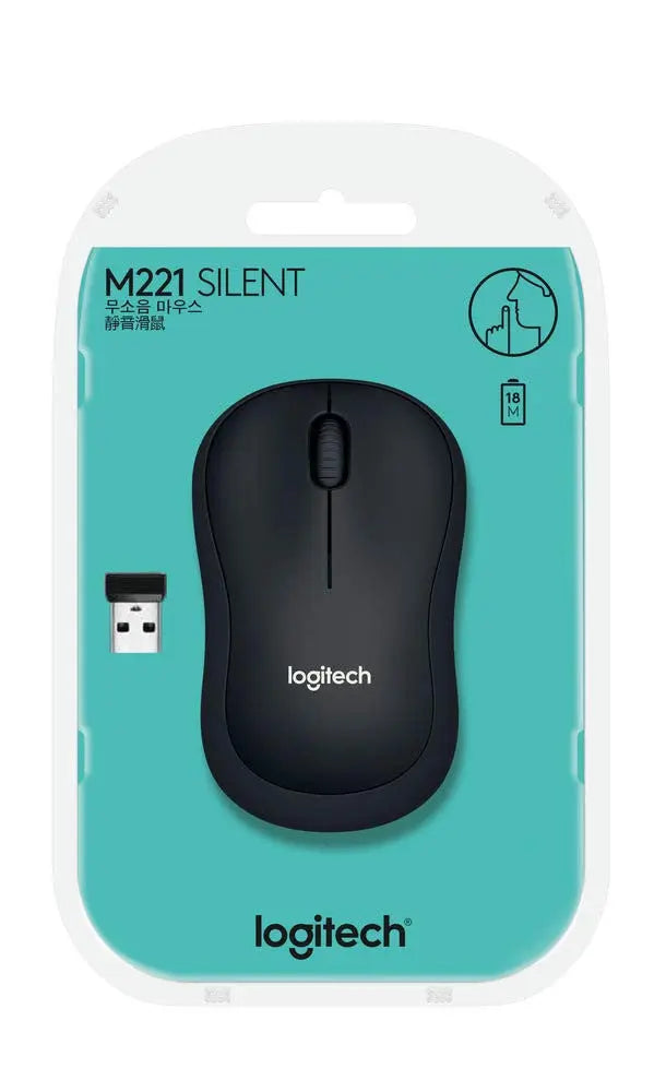 Logitech M221 2.4GHz Wireless Silent Optical Mouse With USB Mini Receiver 1000Dpi 18M Of Battery-Charcoal Grey(Open Box)