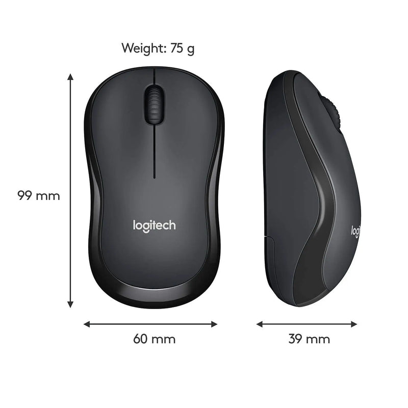 Logitech M221 2.4GHz Wireless Silent Optical Mouse With USB Mini Receiver 1000Dpi 18M Of Battery-Charcoal Grey(Open Box)