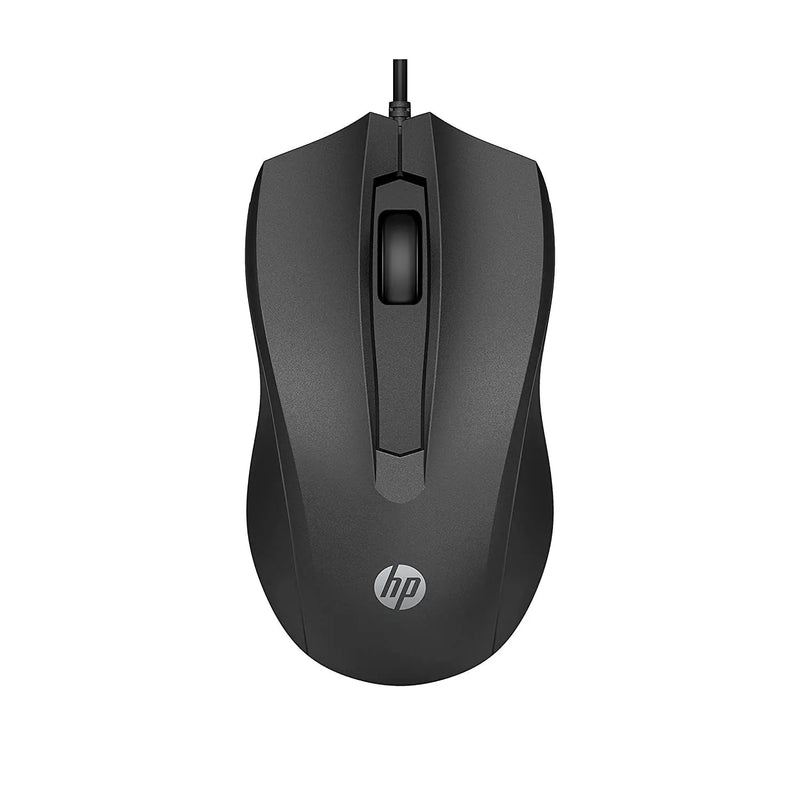 HP 100 Wired Optical Mouse 1600 DPI 3Y Warraty 3 Handy Buttons-Black(Open Box)