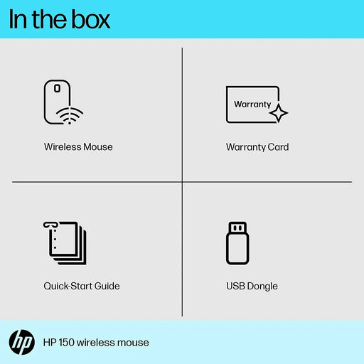 HP 150 2.4GHz Wireless USB Optical Mouse 1600Dpi 12M Of Battery Life 3Y Warranty-Black(Open Box)