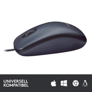 Logitech B100 Full Size Corded USB Wired Mouse 800Dpi 3Y Warranty-Black(Open Box)