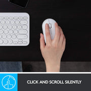 Logitech Pebble M350 Wireless Mouse With Bluetooth Or USB Silent, Slim Computer Mouse-Off White(Open Box)