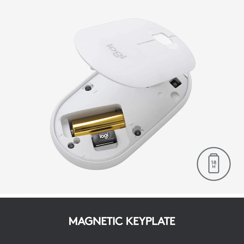 Logitech Pebble M350 Wireless Mouse With Bluetooth Or USB Silent, Slim Computer Mouse-Off White(Open Box)