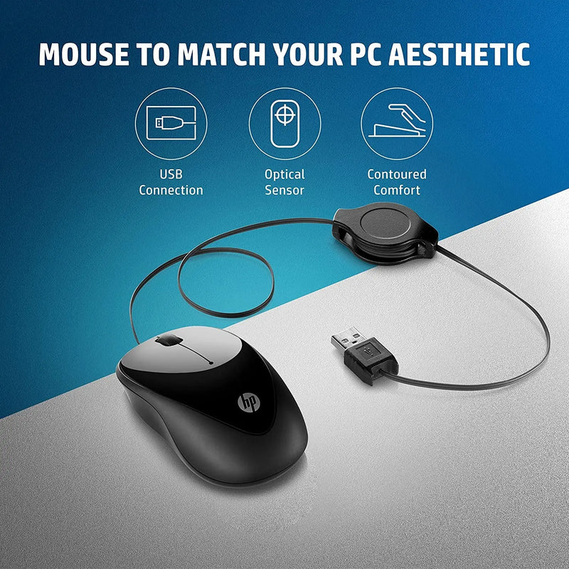 HP X1000 Wired USB Mouse With 3 Handy Buttons 3Y Warranty-Black/Grey(Open Box)