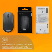 Lenovo 130 2.4GHz Wireless Compact Optical USB Mouse 1000Dpi 10M Of Battery Life 10m Range-Black(Open Box)
