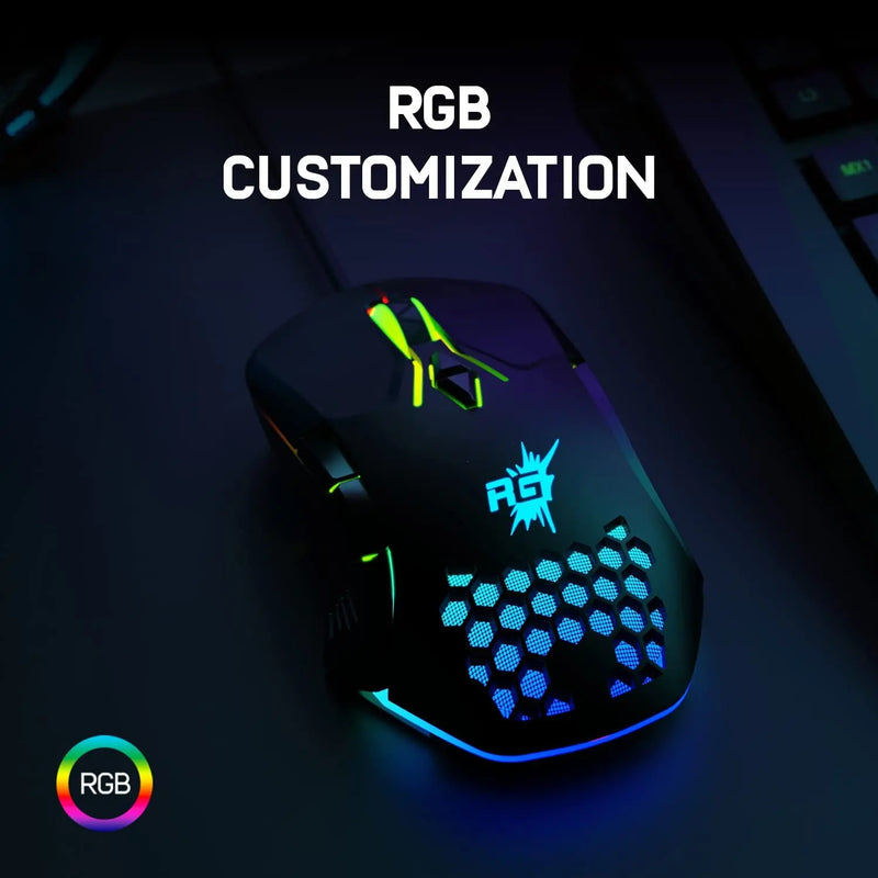 Redgear A-15 Wired Gaming Mouse 6400DPI RGB & Driver Customization For PC-Black(Open Box)