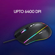 Redgear A-17 Gaming Wired Mouse With 6400 Dpi RGB Lighting & Braided Cable-Black(Open Box)