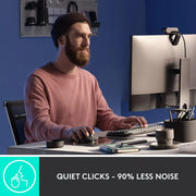 Logitech MX Master 3S Wireless Mouse With Ergo 8K DPI Track on Glass  USB-C Bluetooth-Pale Grey(Open Box)