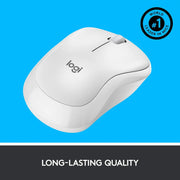 Logitech M221 2.4GHz Wireless Silent Optical Mouse With USB Mini Receiver-White(Open Box)
