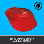 Logitech M331 2.4GHz Silent Plus Wireless USB Mouse 1000 DPI 3 Buttons 24M Of Battery Life-Red(Open Box)
