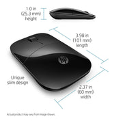 HP Z3700 2.4GHz Wireless USB Optical Mouse 1200DPI 16M Of Battery Life-Black(Open Box)