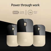 HP Z3700 2.4GHz Wireless USB Optical Mouse 1200DPI 16M Of Battery Life-Modern Gold(Open Box)