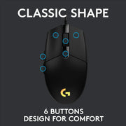 Logitech G102 USB Light Sync Gaming Mouse With RGB Lighting 6 Buttons 8K DPI 16.8mn Color-Black(Open Box)