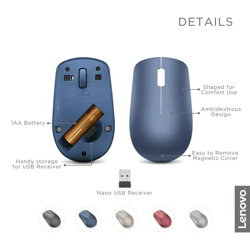 Lenovo 530 2.4GHz Wireless Mouse 1200DPI-Abyss Blue(Open Box)
