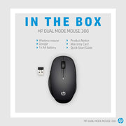 HP 300 Dual Mode Bluetooth Or 2.4GHz Wireless Mouse-Black(Open Box)