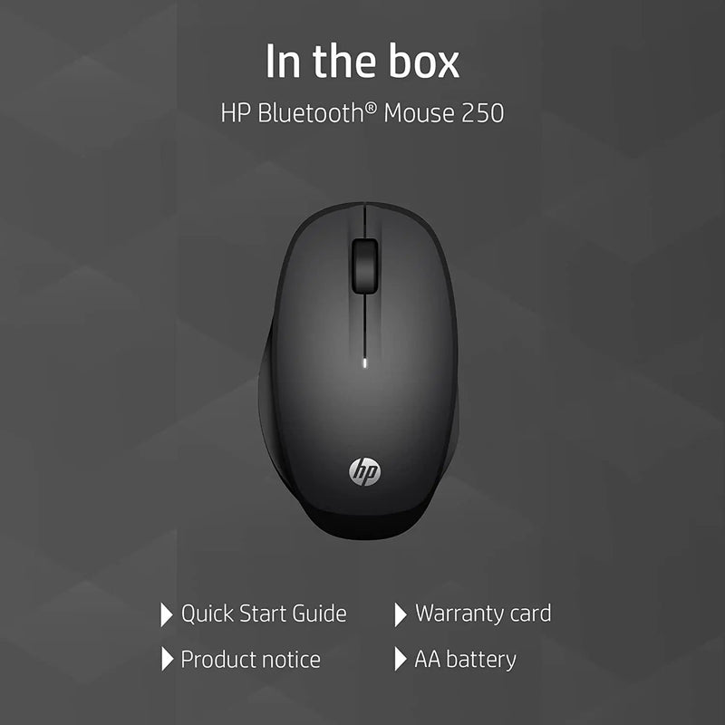 HP 250 Bluetooth 4.2 Mouse 3600DPI 15M Of Battery Life 3Y Warranty-Black(Open Box)