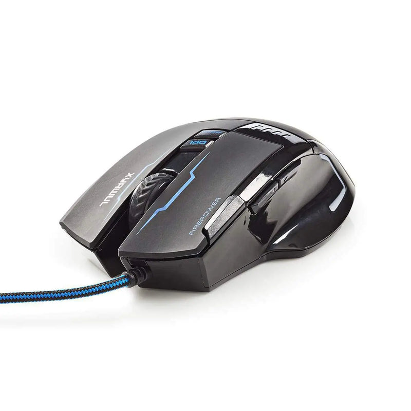 NEDIS GMWD300BK (Designed In Netherlands)Wired Gaming Mouse RGB Backlite 8 Buttons 4000Dpi-Black(Open Box)