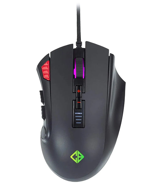 Cosmic Byte Equinox Gamma Pixart PMW3389 Sensor 16000DPI 12 Button Wired Gaming USB Mouse-Black(Open Box)
