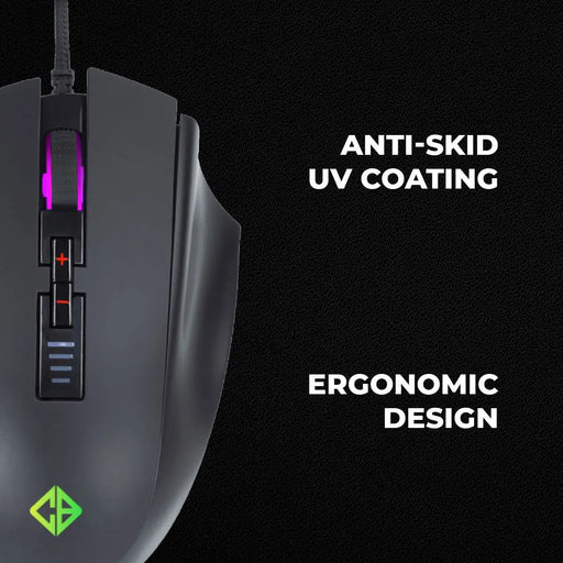 Cosmic Byte Equinox Gamma Pixart PMW3389 Sensor 16000DPI 12 Button Wired Gaming USB Mouse-Black(Open Box)