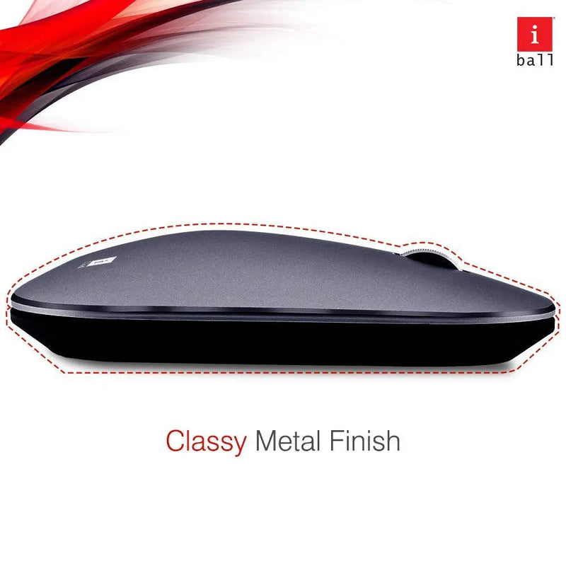 iBall G1000 Silent Button Metal Premium Wireless USB Mouse For PC/Mac/Laptop-Silver(Open Box)