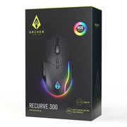 Archer Tech Lab Recurve 300 Wired Gaming Mouse 12KDPI 8 Buttons 6 Mode RGB-Black(Open Box)