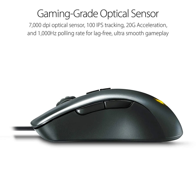 ASUS TUF Gaming M3 Optical USB RGB Gaming Mouse 7KDPI Aura Sync RGB Lighting-Black(Open Box)