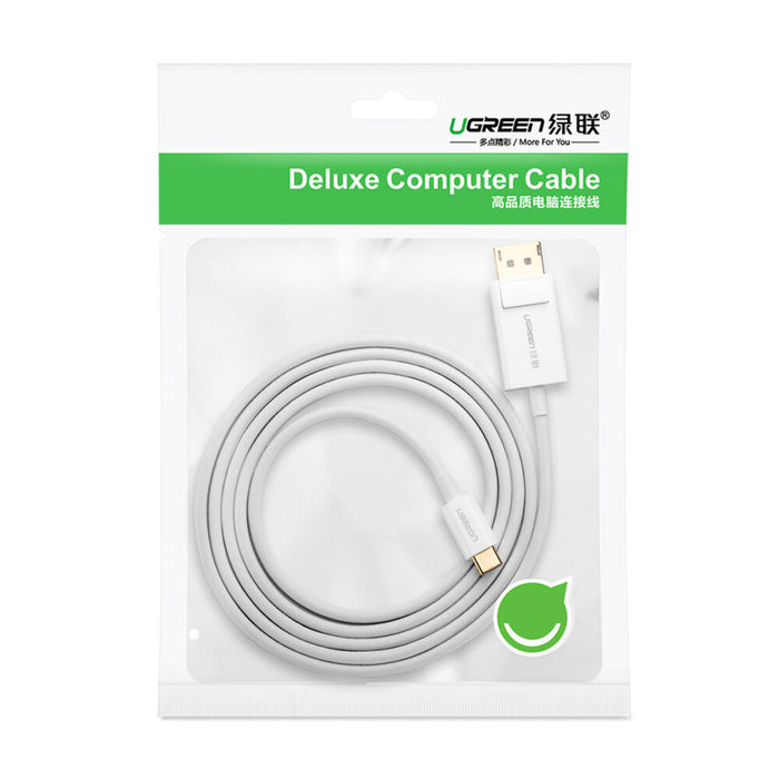 UGREEN 40420 USB Type C Male To DisplayPort Male Cable 1.5M 4k*2k@30Hz 1080p@60Hz(White)