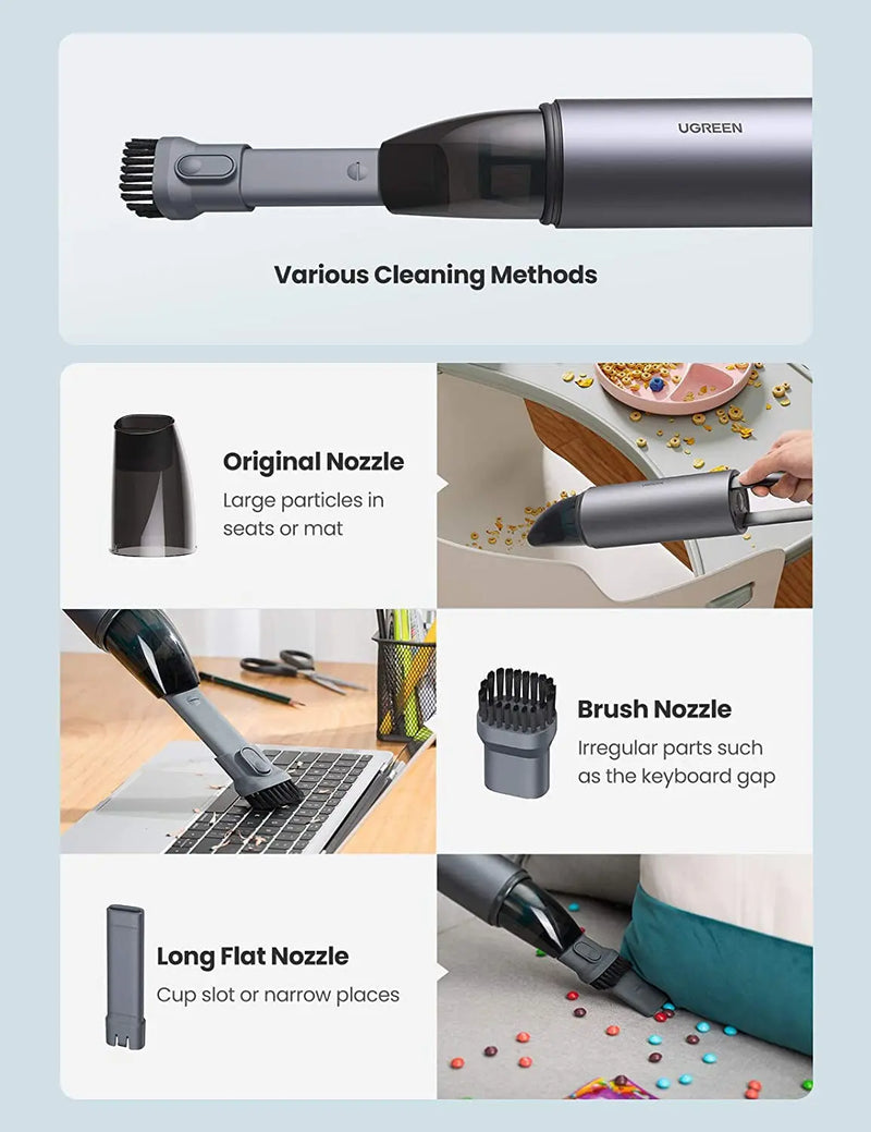 UGREEN 80645 85W Cordless Handheld 5500Pa With LED Light Portable Rechargeable Car Vacuum Cleaner