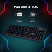 HP K300 Backlit Membrane Wired Gaming Keyboard 4 LED Indicators-Black(Open Box)