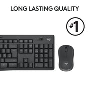 Logitech MK295 Silent Wireless Mouse & Keyboard Combo With SilentTouch Technology Numpad-Black(Open Box)