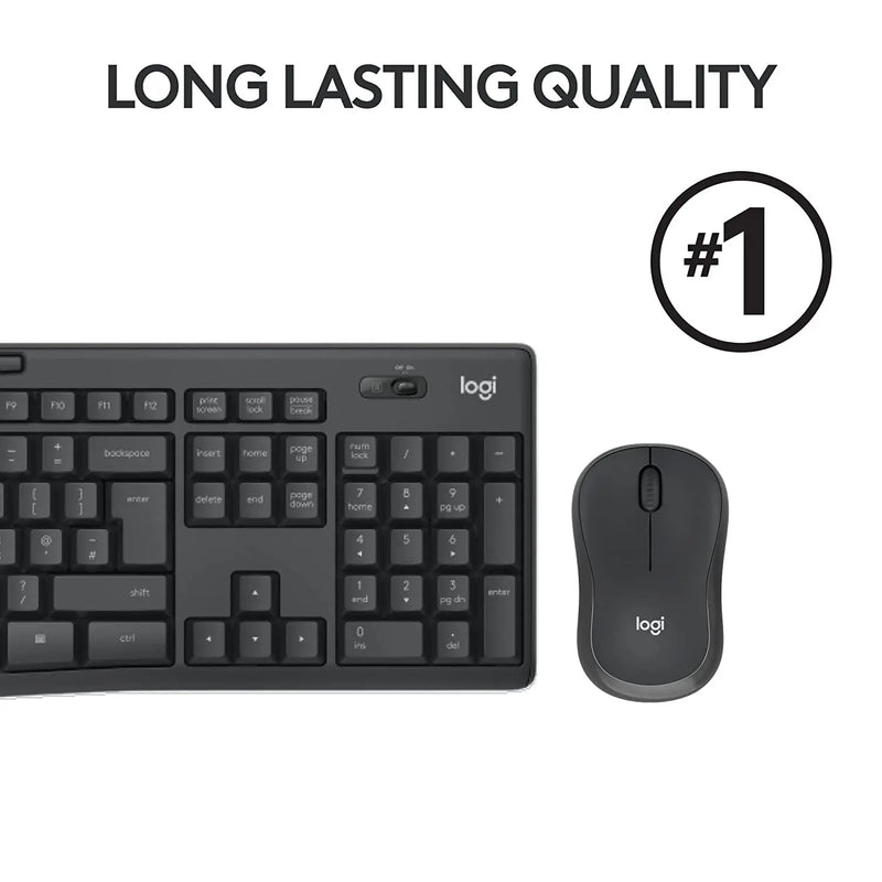 Logitech MK295 Silent Wireless Mouse & Keyboard Combo With SilentTouch Technology Numpad-Black(Open Box)