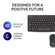 Logitech MK295 Silent Wireless Mouse & Keyboard Combo With SilentTouch Technology Numpad-Black(Open Box)