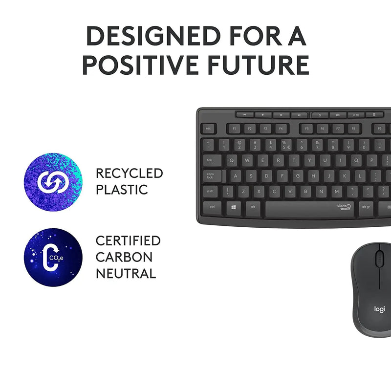 Logitech MK295 Silent Wireless Mouse & Keyboard Combo With SilentTouch Technology Numpad-Black(Open Box)
