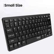 Quantum QHM7307 Mini Spill-Resistant USB Wired Slim Keyboard with Chocolate Keys-Black(Open Box)