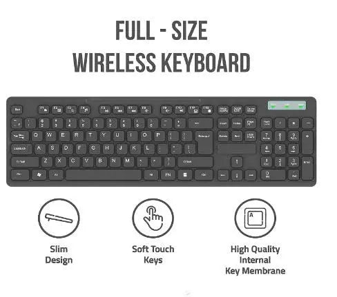 Quantum QHM9350 2.4GHz Wireless Keyboard With Mouse Combo-Black(Open Box)