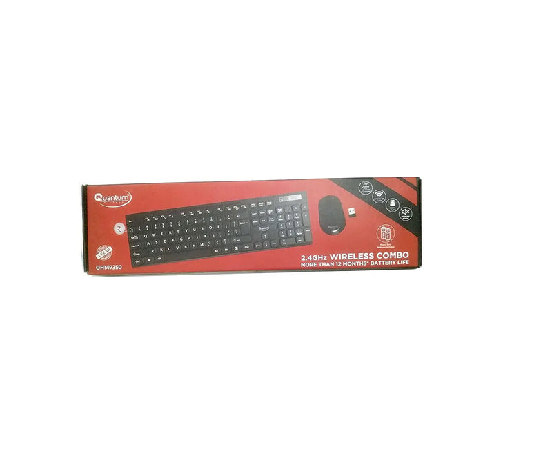 Quantum QHM9350 2.4GHz Wireless Keyboard With Mouse Combo-Black(Open Box)