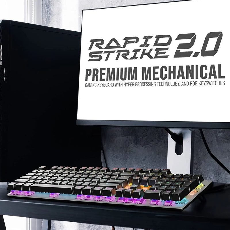 Quantum QHM9850 Rapid Strike Mechanical Wired Gaming Keyboard-Black(Open Box)