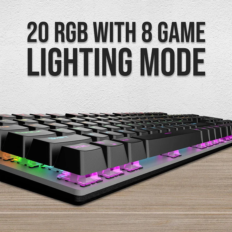 Quantum QHM9850 Rapid Strike Mechanical Wired Gaming Keyboard-Black(Open Box)