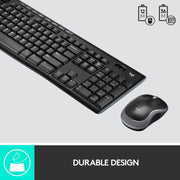 Logitech MK270R Wireless USB Keyboard & Mouse Combo-Black(Open Box)