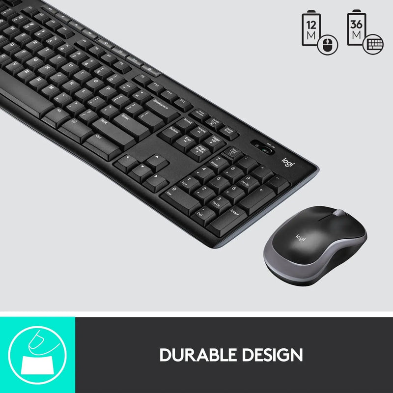 Logitech MK270R Wireless USB Keyboard & Mouse Combo-Black(Open Box)