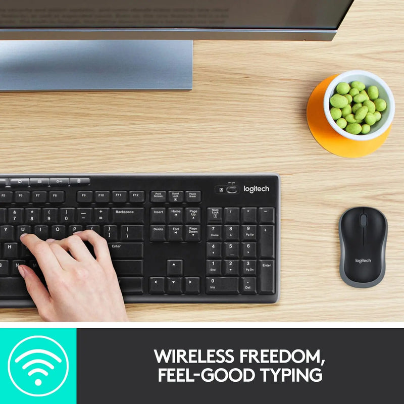 Logitech MK270R Wireless USB Keyboard & Mouse Combo-Black(Open Box)