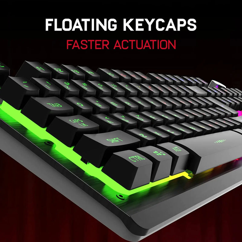 Redgear MT02 Gaming Wired Keyboard With LED Modes Windows Key Lock Injected Keycaps Control Knob (Open Box)