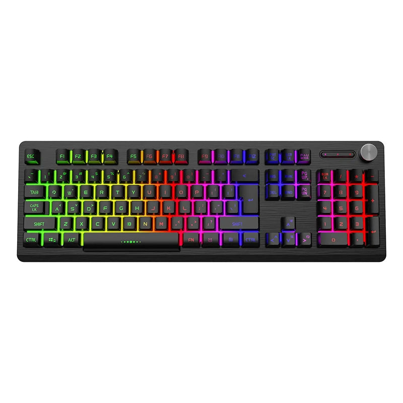 Redgear MT02 Gaming Wired Keyboard With LED Modes Windows Key Lock Injected Keycaps Control Knob (Open Box)
