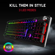 Redgear MT02 Gaming Wired Keyboard With LED Modes Windows Key Lock Injected Keycaps Control Knob (Open Box)
